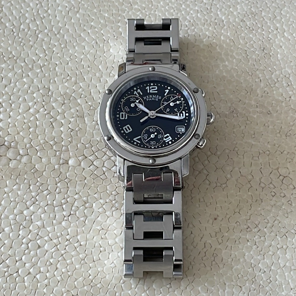 Hermes Lady’s Clipper Chronograph Stainless Steel Watch - Picture 3 of 16